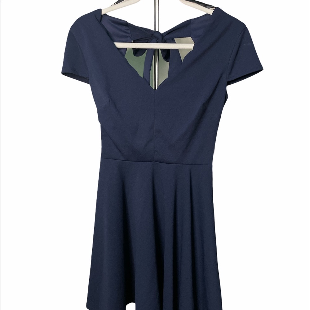 B Darlin Navy Blue dress /w Peek A Boo Back